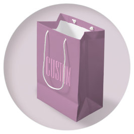 Sacola Para Presentes Média Roxo Pastel & Rosa Claro | Texto Editável Moderno
