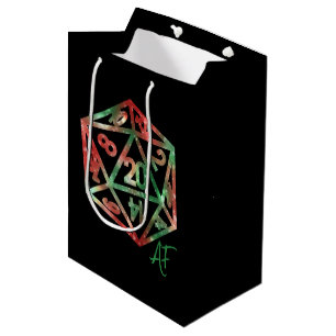 Sacola Para Presentes Média RPG Crit AF XMAS Mesa de Jogo de Fantasia Dados
