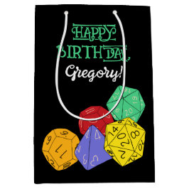 Sacola Para Presentes Média RPG Gaming Dice, Conselho, Jogos Fantásticos Perso