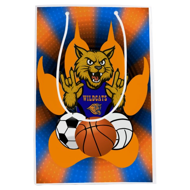 SACOLA PARA PRESENTES MÉDIA RSD WILDCATS ESPORTE PAPEL DE EMBALAGEM (Frente)