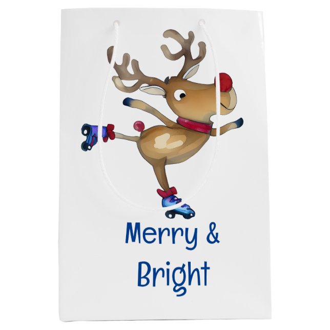 Sacola Para Presentes Média Rudolph O Cilindro Da Rena (Frente)