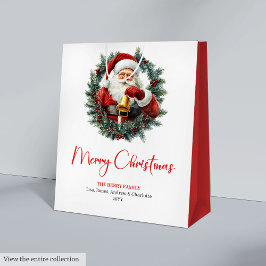 Sacola Para Presentes Média Rustic Santa Claus Vintage Christmas Gift Bag Idea