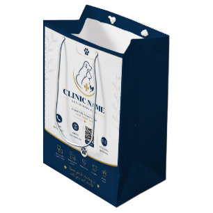 Sacola Para Presentes Média Saca de Papel de Veterinário Luxuosa Personalizáve