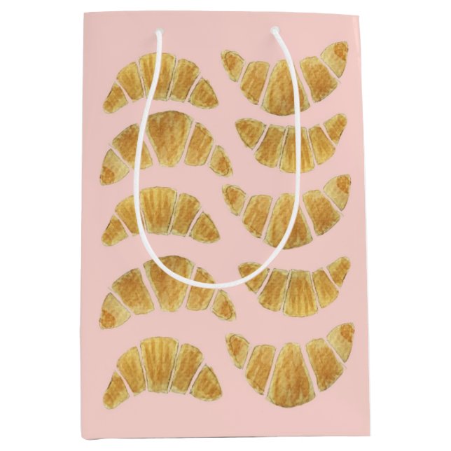Sacola Para Presentes Média Saca de Presente Croissant Rose (Frente)