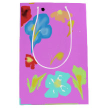 Saca de Presente de Arte Floral Colorida Abstrata