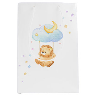 Sacola Para Presentes Média Saca de Presente de Bebê Leão - Estrelas Doce Cele