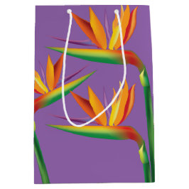 Sacola Para Presentes Média Saca de Presente de Festa Floral Tropical Ave do P
