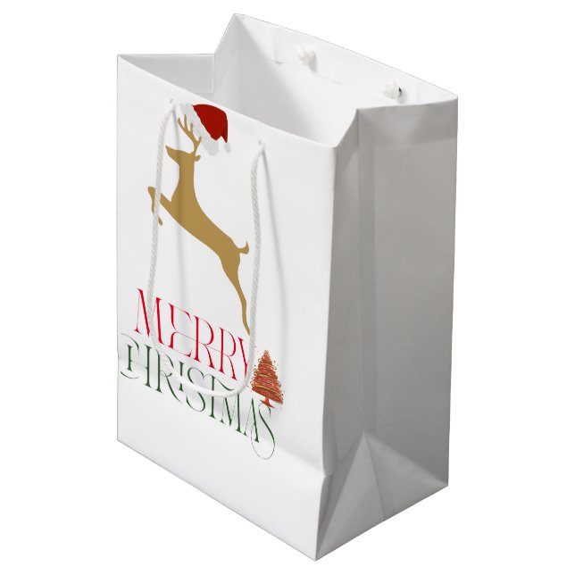 Sacola Para Presentes Média Saca de Presente de Natal Chic (Frente inclinada)