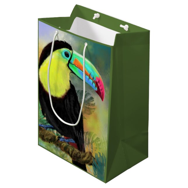 Sacola Para Presentes Média Saca de Presente do Tucano Toco (Frente inclinada)