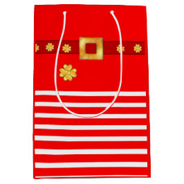 Sacola Para Presentes Média Saca de presente listrada de Natal fofa
