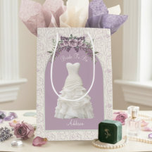 Saca de Presente Média Noiva Elegante em Mauve Poe