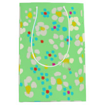 Saca de Presente Médio Floral de Margarida Pastel