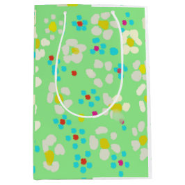 Sacola Para Presentes Média Saca de Presente Médio Floral de Margaridas Pastel