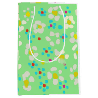 Sacola Para Presentes Média Saca de Presente Médio Floral de Margaridas Pastel