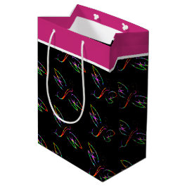 Sacola Para Presentes Média Saca de presente médio libélulas coloridas