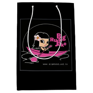 Sacola Para Presentes Média Saca de Presente Médio Logotipo Canoa Rosa BRJ