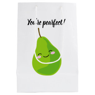 Sacola Para Presentes Média Saca de presente personalizada de pera verde anima