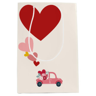 Sacola Para Presentes Média Saca de Presentes Amor & Corações