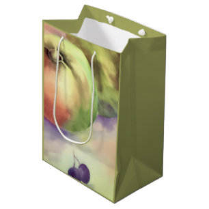 Sacola Para Presentes Média Saca de Presentes de Frutas da Colheita Maçãs e