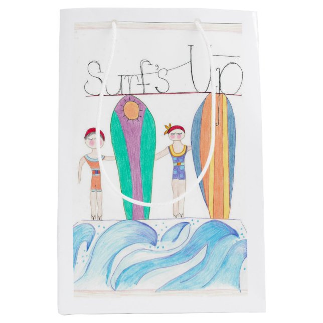 Sacola Para Presentes Média Saca de presentes Surfs Up (Frente)