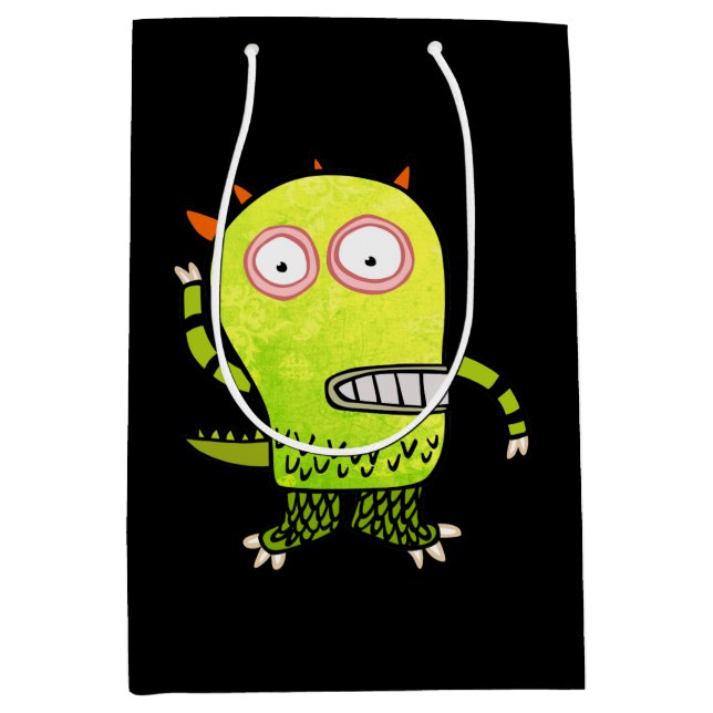 Sacola Para Presentes Média Saco AMARELO AMARELO MONSTER FELIZ (Frente)