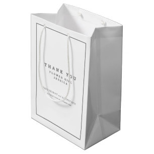 Sacola Para Presentes Média Saco cinzento branco do favor do casamento de