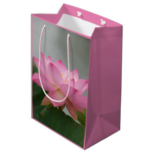 Sacola Para Presentes Média Saco cor-de-rosa do presente da flor de Lotus