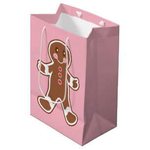 Sacola Para Presentes Média Saco cor-de-rosa do presente do Natal do