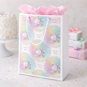 Sacola Para Presentes Média Saco de Aniversário de Unicórnio Pastel Única