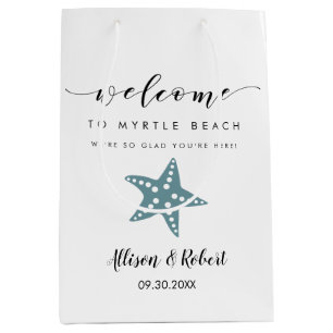 Sacola Para Presentes Média Saco de Boas-Vindas de Estrela-do-Mar, Convidados 