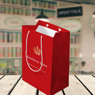 Sacola Para Presentes Média Saco de compras de papel real da Coroa Vermelha