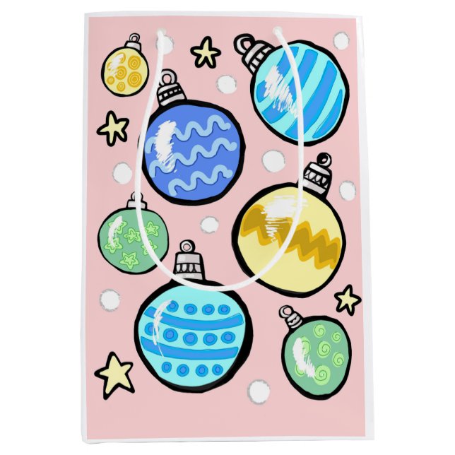 Sacola Para Presentes Média Saco de férias rosa divertido (Frente)