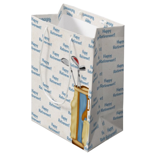 Sacola Para Presentes Média saco de golfe com tacos (Frente inclinada)