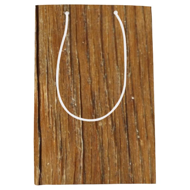 Sacola Para Presentes Média Saco de madeira do presente da grão (Frente)