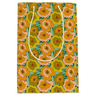 Sacola Para Presentes Média Saco de papel de embrulho Pastel Poppies