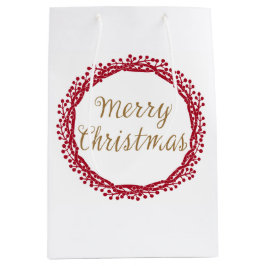 Sacola Para Presentes Média Saco de prenda de morango de Natal