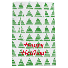 Sacola Para Presentes Média Saco de Presente - Árvores de Natal Estilizadas