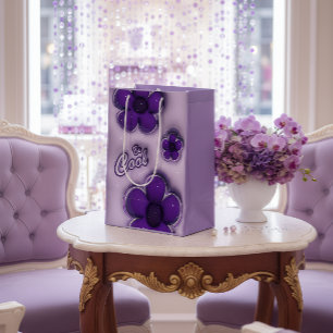 Sacola Para Presentes Média Saco de Presente “Be Cool” Floral Roxo