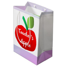 Sacola Para Presentes Média Saco de presente branco com listras de arco-íris d