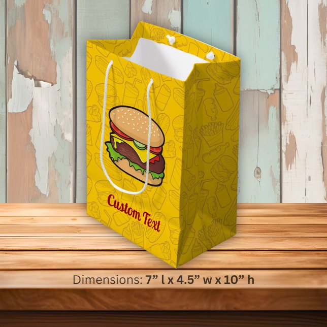 Sacola Para Presentes Média Saco de Presente Cheeseburger Médio (Criador carregado)