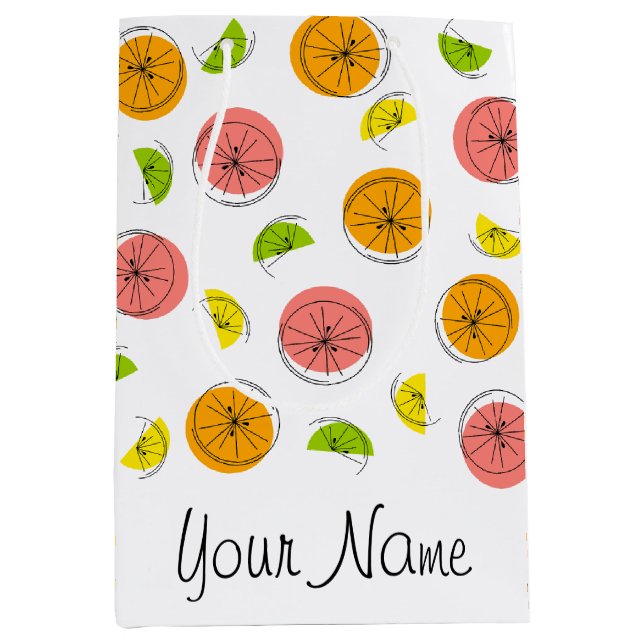 Sacola Para Presentes Média Saco de presente Citrus Multi Name médio (Frente)