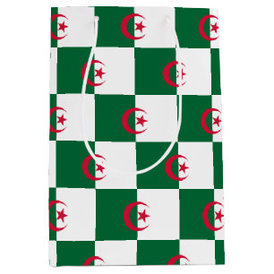 Sacola Para Presentes Média Saco de Presente com a bandeira da Argélia