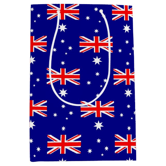 Sacola Para Presentes Média Saco de Presente com a bandeira da Austrália (Frente)
