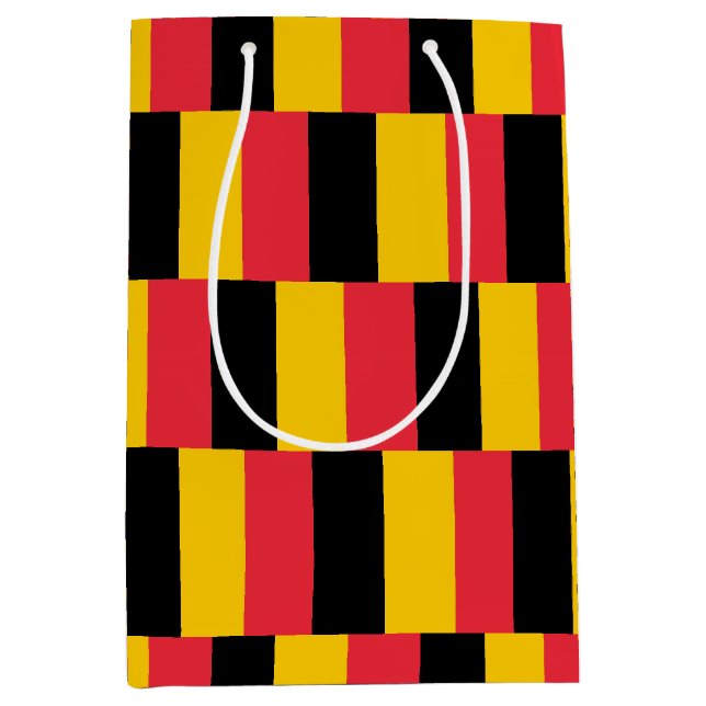 Sacola Para Presentes Média Saco de Presente com a bandeira da Bélgica (Frente)