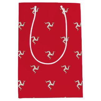 Sacola Para Presentes Média Saco de Presente com a bandeira da Ilha de Man