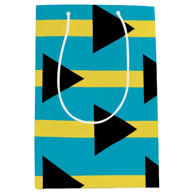 Sacola Para Presentes Média Saco de Presente com a bandeira das Bahamas (Frente)