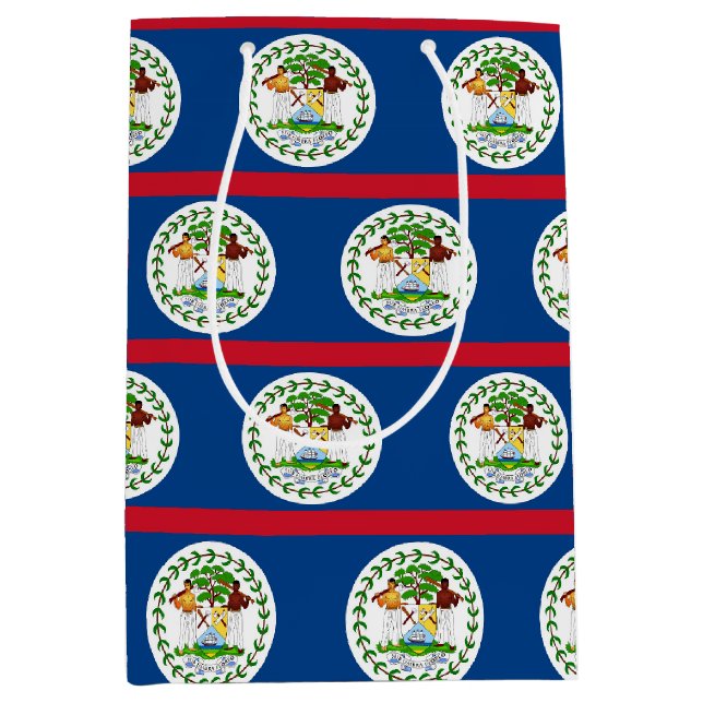 Sacola Para Presentes Média Saco de Presente com a bandeira de Belize (Frente)