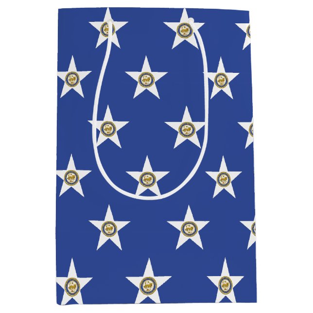 Sacola Para Presentes Média Saco de presente com a bandeira de Houston, Texas, (Frente)