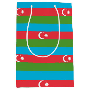 Sacola Para Presentes Média Saco de Presente com a bandeira do Azerbaijão