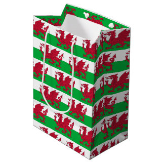 Sacola Para Presentes Média Saco de Presente com a bandeira do País de Gales